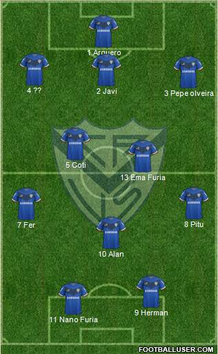 Vélez Sarsfield 3-4-1-2 football formation