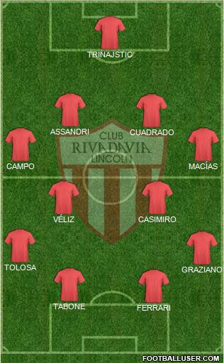 Rivadavia 4-4-2 football formation