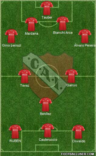 Independiente 4-2-1-3 football formation