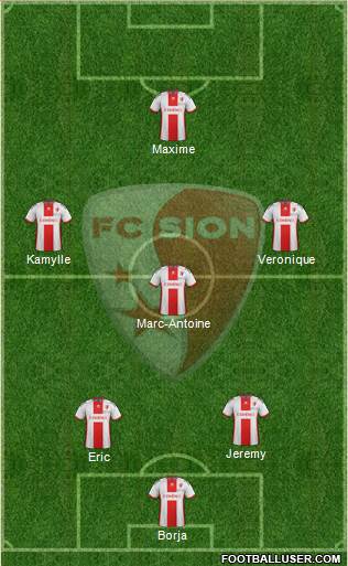 FC Sion 5-4-1 football formation