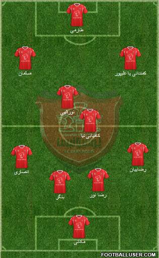 Persepolis Tehran 4-4-1-1 football formation