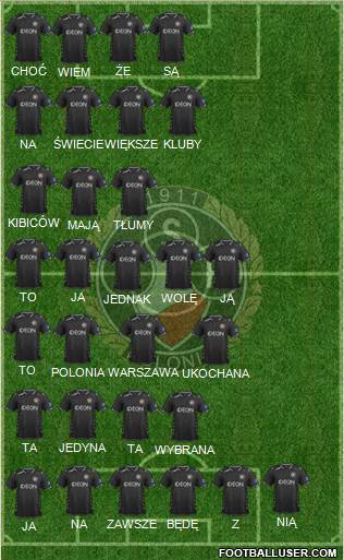 Polonia Warszawa 5-4-1 football formation