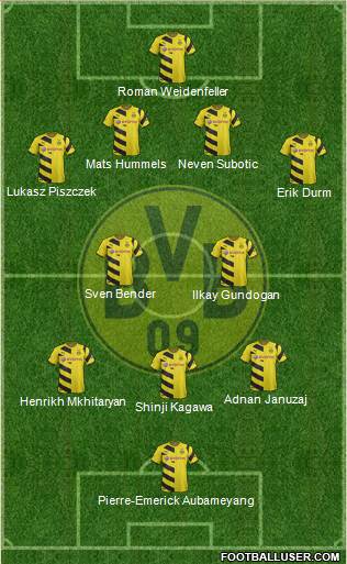 Borussia Dortmund 4-2-3-1 football formation