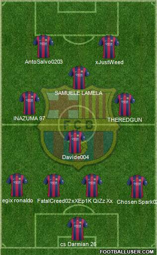 F.C. Barcelona 4-4-2 football formation