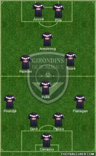 FC Girondins de Bordeaux 4-4-2 football formation