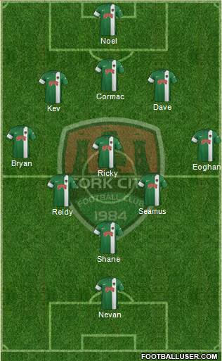 Cork City 5-4-1 football formation
