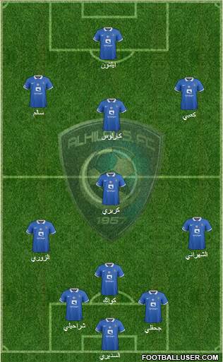 Al-Hilal (KSA) 4-1-2-3 football formation