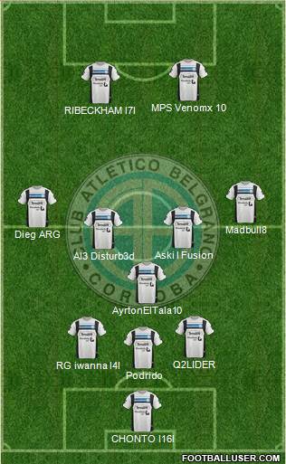 Belgrano de Córdoba 3-5-2 football formation