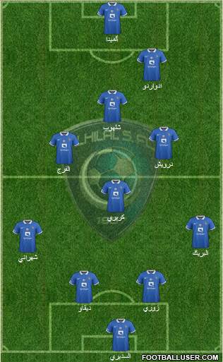 Al-Hilal (KSA) 4-3-2-1 football formation