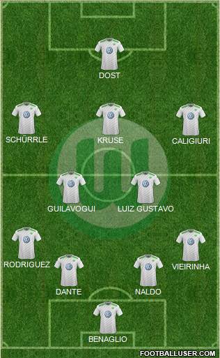 VfL Wolfsburg 4-2-3-1 football formation