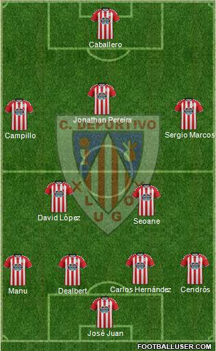 C.D. Lugo 4-2-3-1 football formation