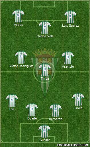 Córdoba C.F., S.A.D. 3-5-1-1 football formation