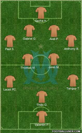 Olympique de Marseille 4-5-1 football formation