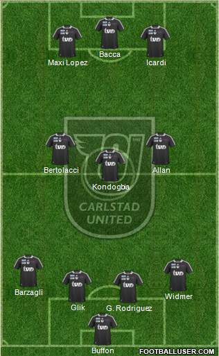 Carlstad United BK 4-4-2 football formation