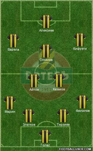 Botev (Plovdiv) 4-3-2-1 football formation