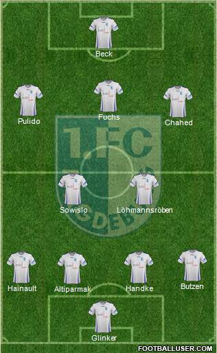 1.FC Magdeburg 4-5-1 football formation
