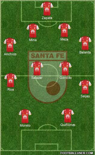Santa Fe CD 5-3-2 football formation