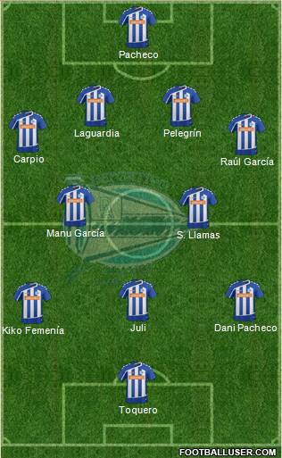 D. Alavés S.A.D. 4-2-3-1 football formation