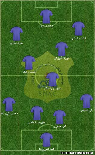 Sanat Naft Abadan 4-1-4-1 football formation