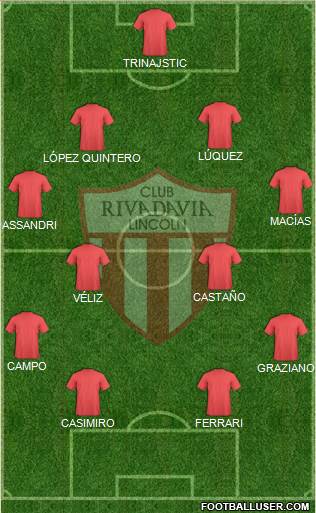 Rivadavia 4-4-2 football formation