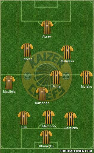 Kaizer Chiefs 3-4-2-1 football formation