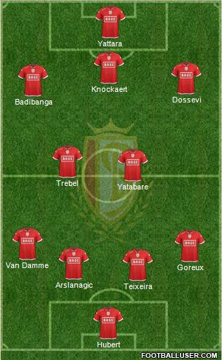 R Standard de Liège 4-2-3-1 football formation