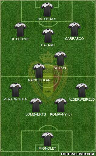 Belgium 4-2-3-1 football formation