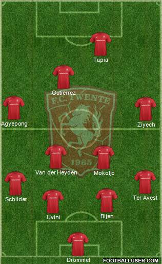 FC Twente 4-5-1 football formation