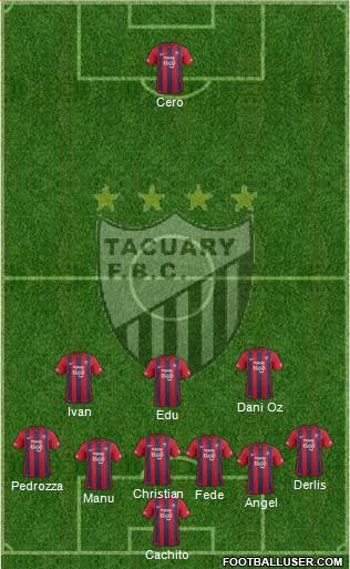 Tacuary FBC 5-4-1 football formation