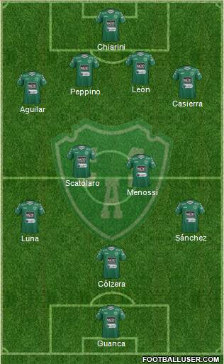 Sarmiento de Junín 4-4-1-1 football formation