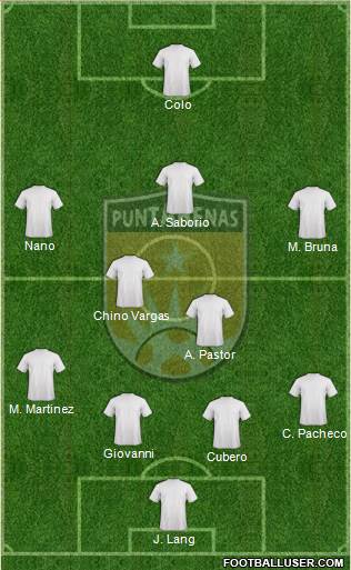 AD Municipal Puntarenas 4-2-3-1 football formation