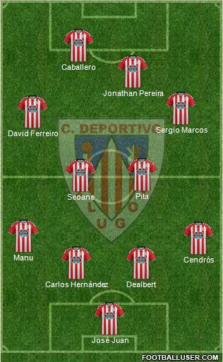 C.D. Lugo 4-4-2 football formation