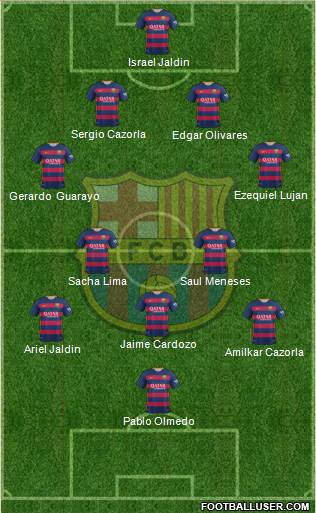 F.C. Barcelona 4-4-1-1 football formation