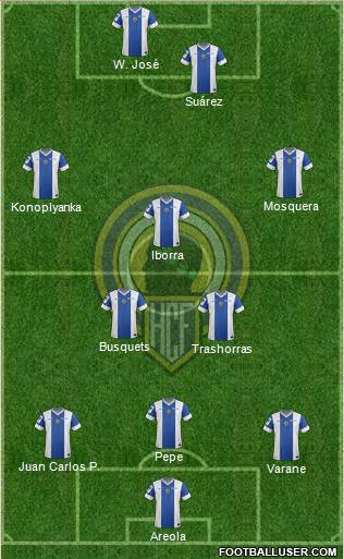Hércules C.F., S.A.D. 3-4-1-2 football formation