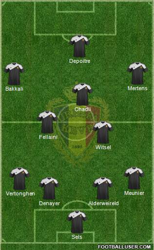 Belgium 4-3-2-1 football formation