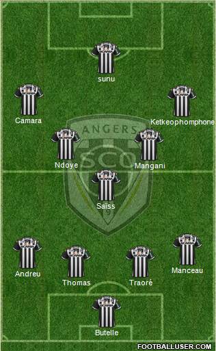 Angers SCO 4-1-4-1 football formation