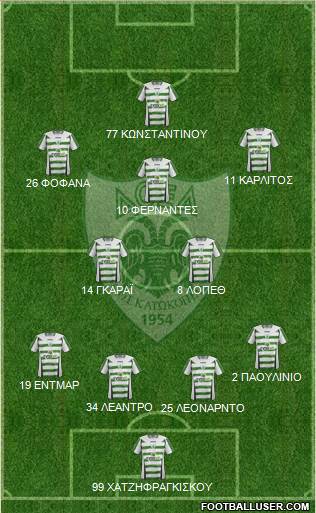 Doxa THOI Katokopias 3-5-1-1 football formation