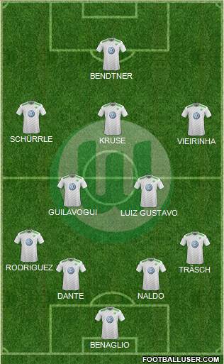 VfL Wolfsburg 4-2-3-1 football formation