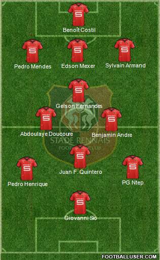 Stade Rennais Football Club 3-4-2-1 football formation