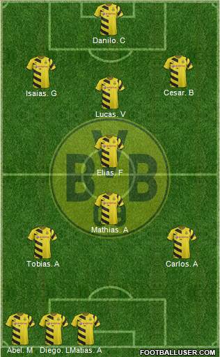 Borussia Dortmund 5-4-1 football formation