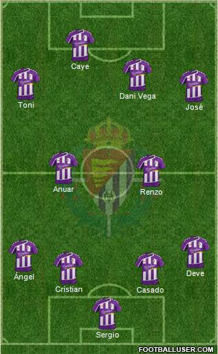 R. Valladolid C.F., S.A.D. 4-2-2-2 football formation