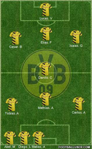 Borussia Dortmund 5-4-1 football formation