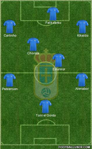 Real Oviedo S.A.D. 4-1-2-3 football formation
