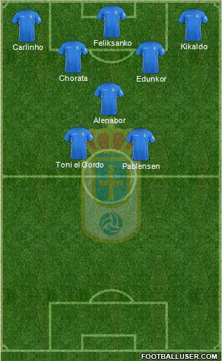 Real Oviedo S.A.D. 4-1-2-3 football formation