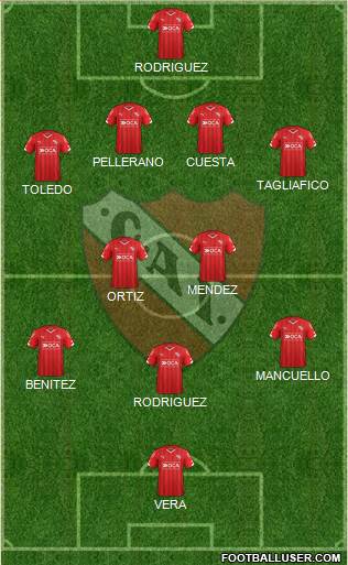 Independiente 4-1-3-2 football formation