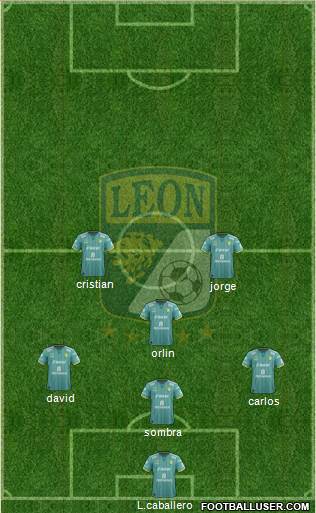Club Deportivo León 5-3-2 football formation