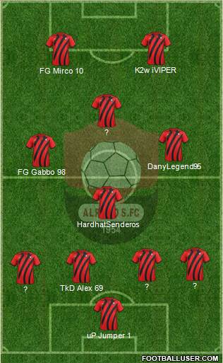 Al-Ra'eed 4-3-1-2 football formation