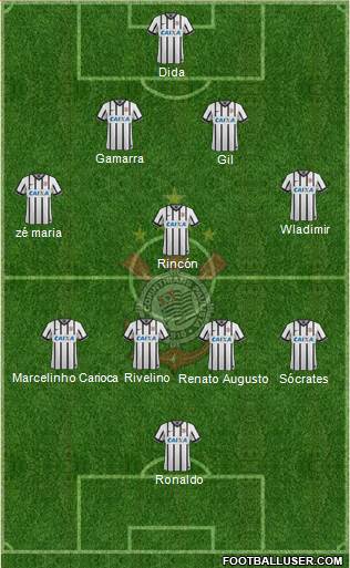 SC Corinthians Paulista 4-1-4-1 football formation