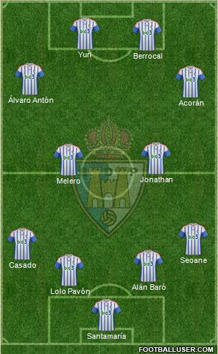 S.D. Ponferradina football formation