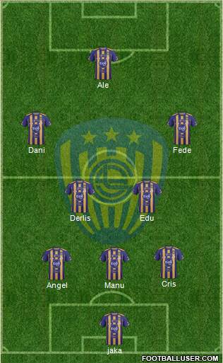 C Sportivo Luqueño 4-2-4 football formation